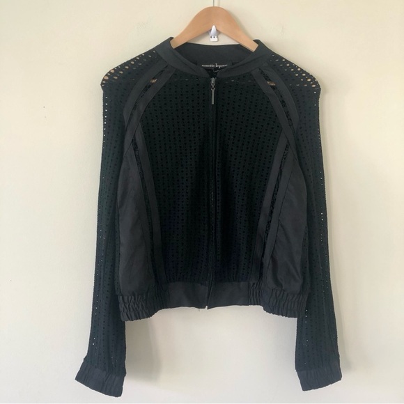 Nanette Lepore Jackets & Blazers - Nanette Lepore Eyelet and Lace Bomber Jacket Size M